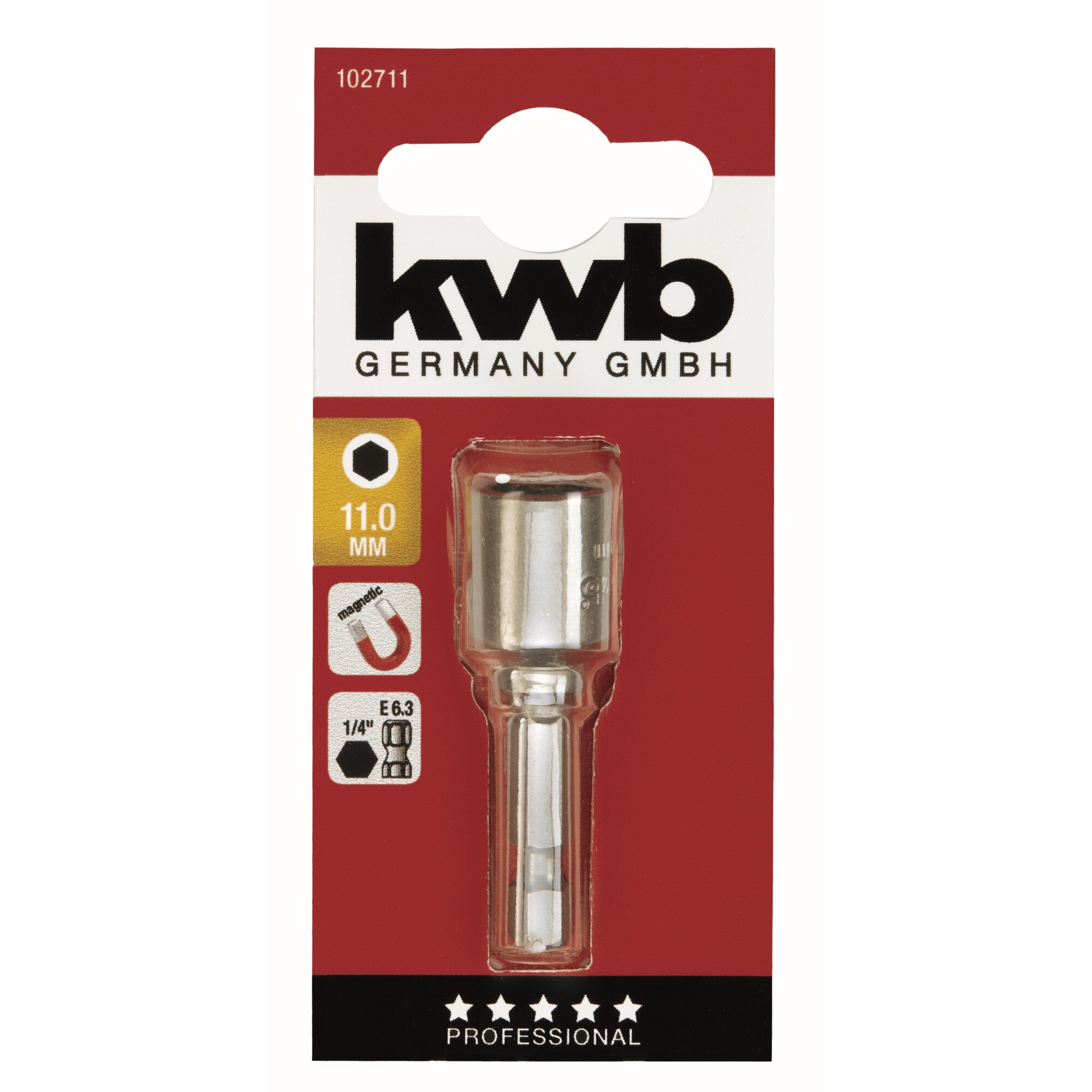 Bit tubular KWB magnetic 11 mm, hex 1/4
