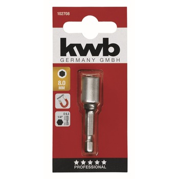 Bit tubular KWB magnetic 8 mm, hex 1/4 Bit tubular KWB magnetic 8 mm, hex 1/4