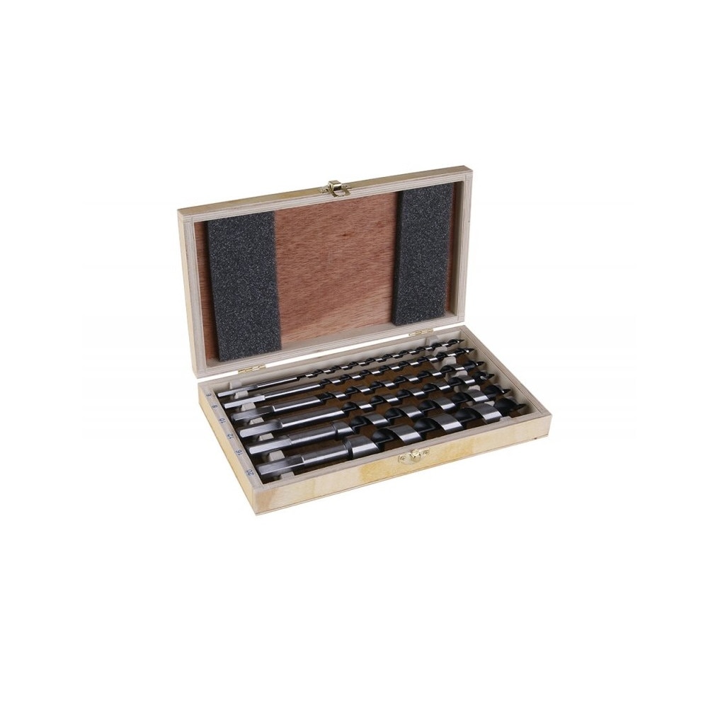 Set burghie spiralate pentru lemn, coada hexagon 6 bucati, 6,8,10,12,16,20 x 30MM, 20912 Levior
