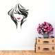 Sticker pentru perete, salon de beauty, fata cu buze rosii si par scurt, negru-rosu, 57 x 71 cm