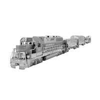 Nano Puzzle 3D, Metalic, Educativ, Model Tren(Locomotiva cu 4 Vagoane)