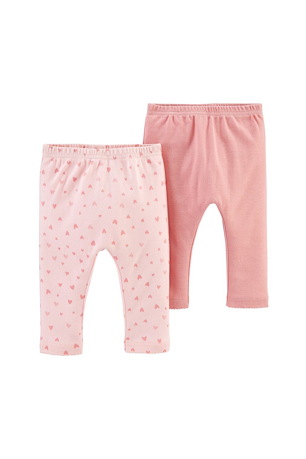 Carter's, Set de 2 perechi de pantaloni din bumbac organic, Roz, Roz pastel/Roz prafuit