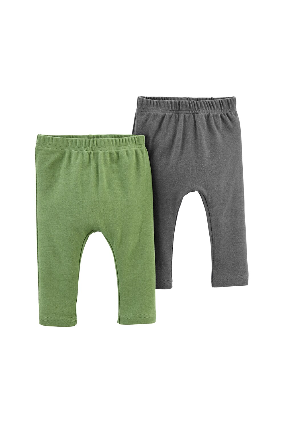 Carter's, Set de pantaloni de bumbac organic - 2 perechi, Gri inchis/Verde, Gri inchis/verde sparanghel