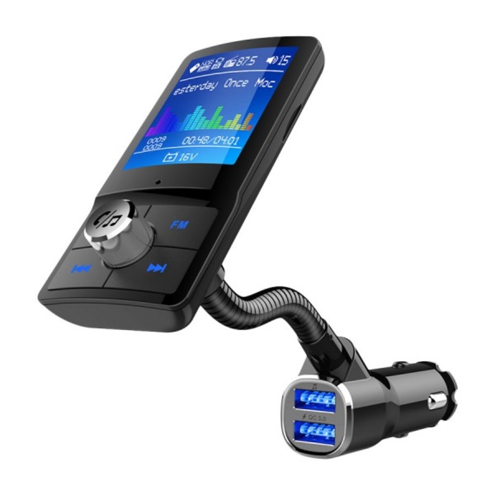 AutoMax Autós Bluetooth FM, Többfunkciós, Fekete