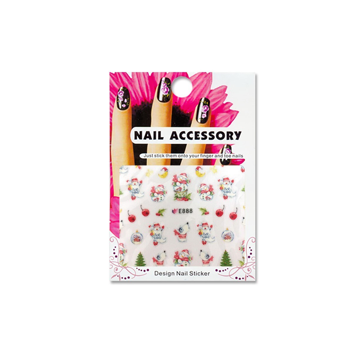 Decoratiuni cu efect acrilic 3D, MoonbasaNails, E888, Multicolor