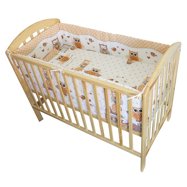 Lenjerie 5 piese, Bufnite mari crem, 140x70cm