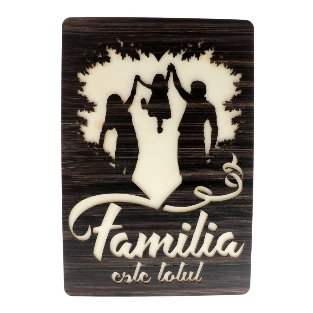 Tablou Lemn Wenge Familia 40 cm