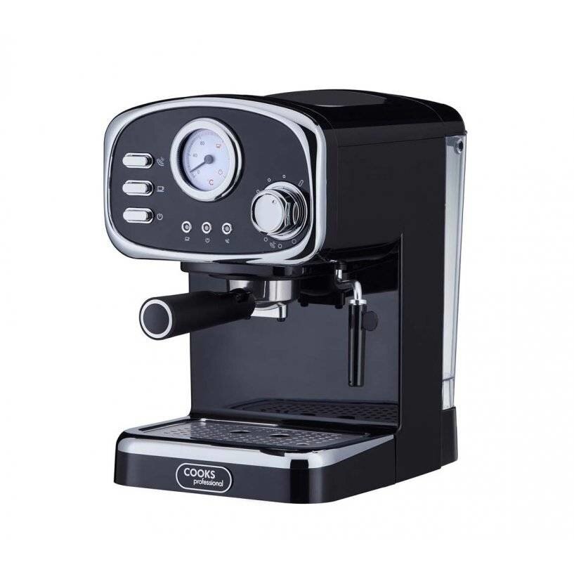 Espressor Retro Cooks Professional G4535, Pompa 15 Bari, Sistem Cappucino, Putere 1100W
