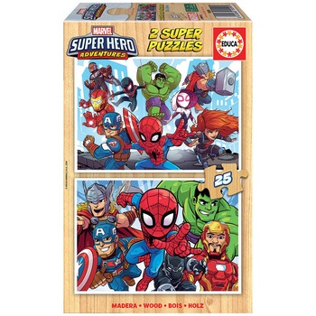 Supereroi minunati - puzzle 2x25 piese Educa Supereroi minunati - puzzle 2x25 piese Educa