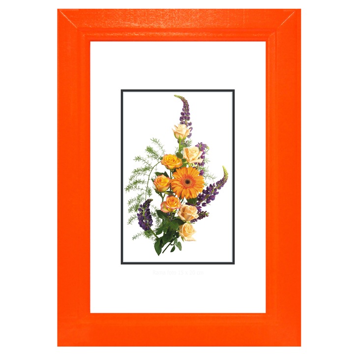 Rama foto lemn, 30 x 40 cm, Portocaliu, Produs Romanesc