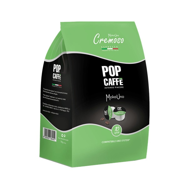 Capsule Cafea PopCaffe MokaUno Cremoso, Compatibile illy Uno System, 10 buc