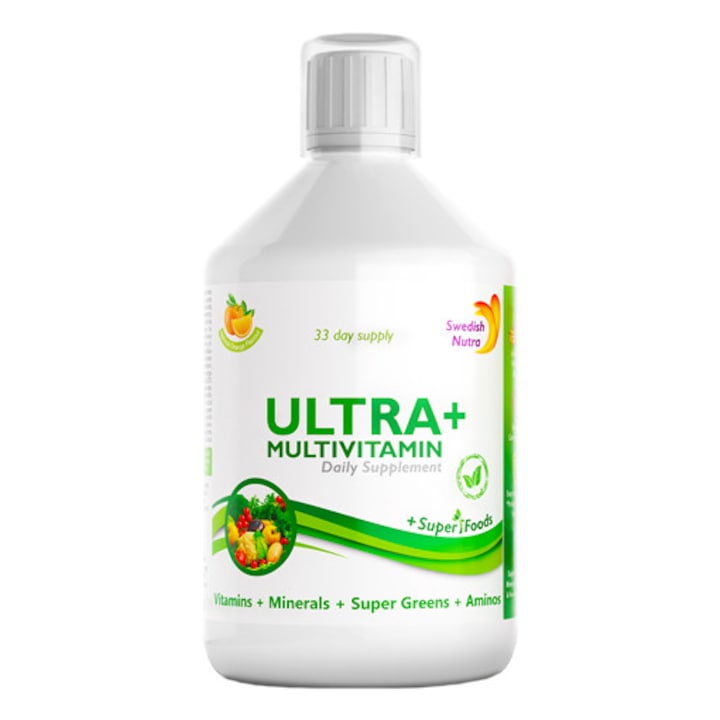 Ultra+ Detox Multivitamine Lichide cu 63 de Super Verdeturi + Vitamine + Minerale + Aminoacizi - 500ml