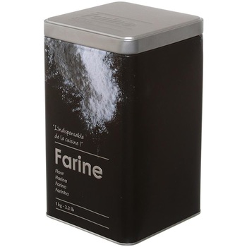 Recipient depozitare Faina Noire, metalic 10.8x10.8x18.4cm Recipient depozitare Faina Noire, metalic 10.8x10.8x18.4cm