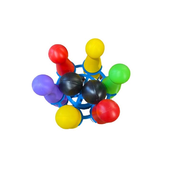 Jucarie de indemanare Vision pentru copii, popice din plastic, set 6 buc si 2 mingi ATS