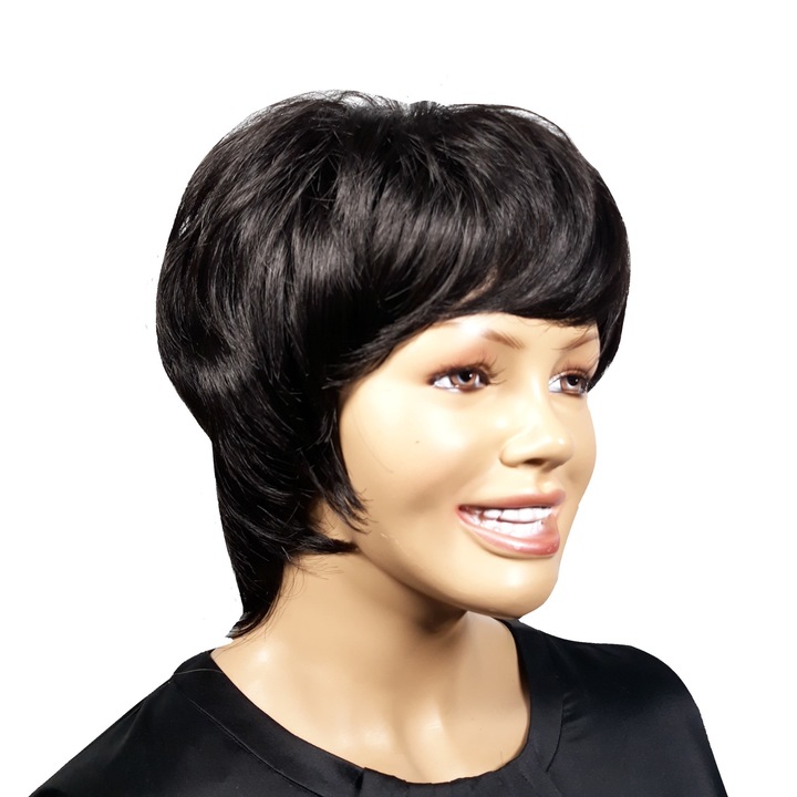 Peruca dama, fibra sintetica, cu aspect natural, brunet