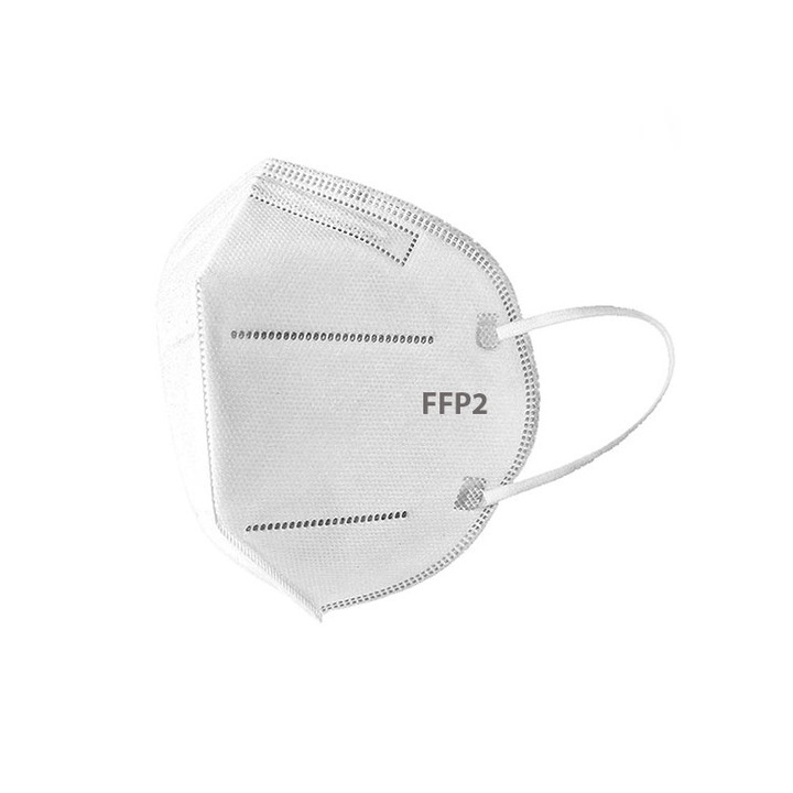 Комплект маски за еднократна употреба Intextred, Петслойни, FFP2, Бял, 5 бр