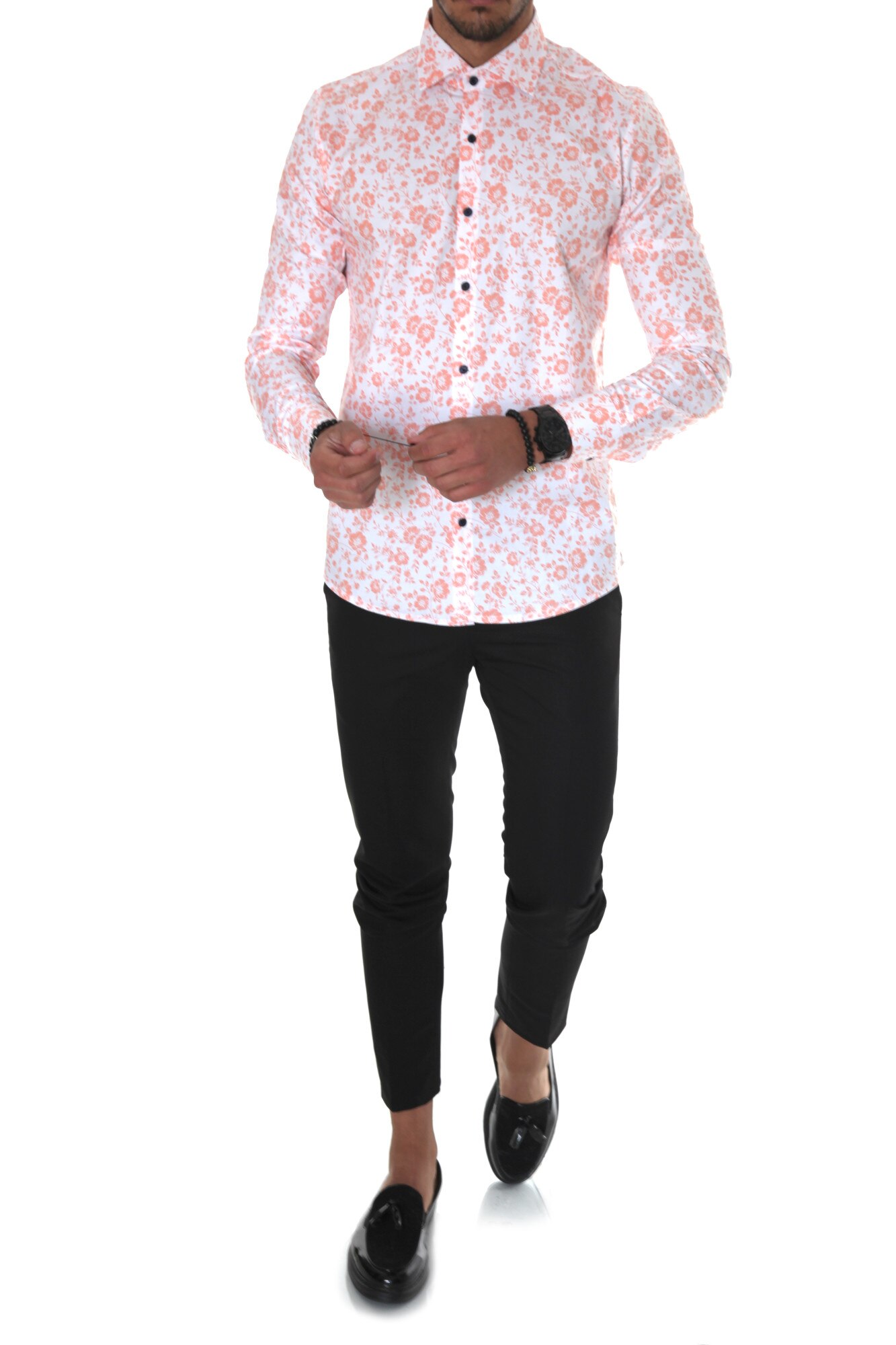 Camasa A5841, slim fit, pentru barbati, alba