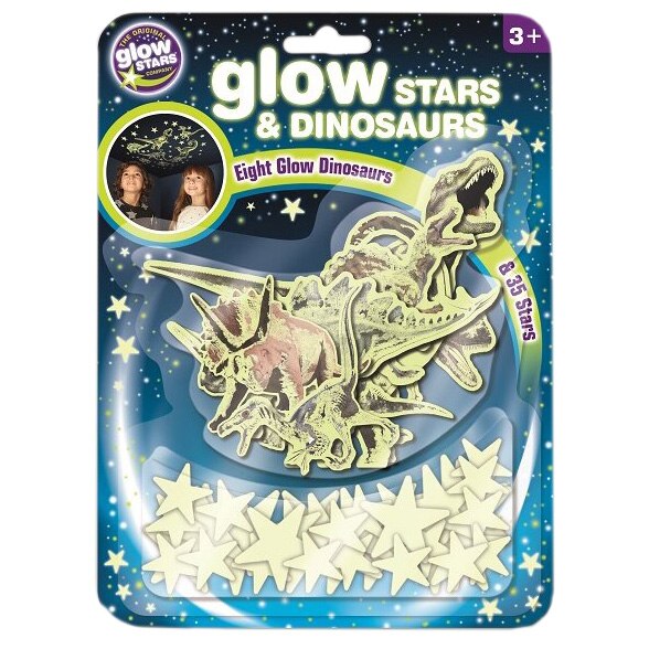 Set abtibild Brainstorm reflectorizant - Dinozauri si stele, 43 piese