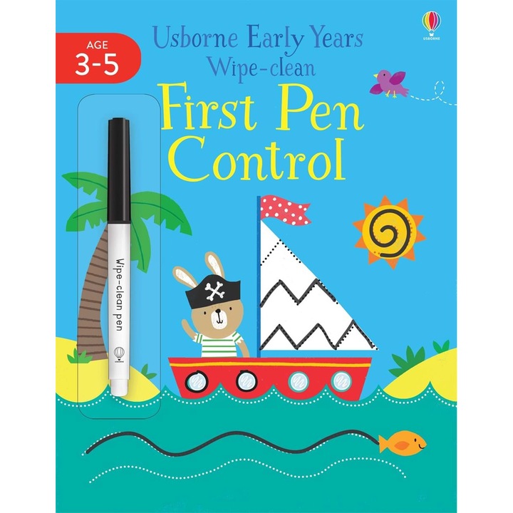 Carte de tip wipe and clean, scrie si sterge, First Pen Control, Usborne