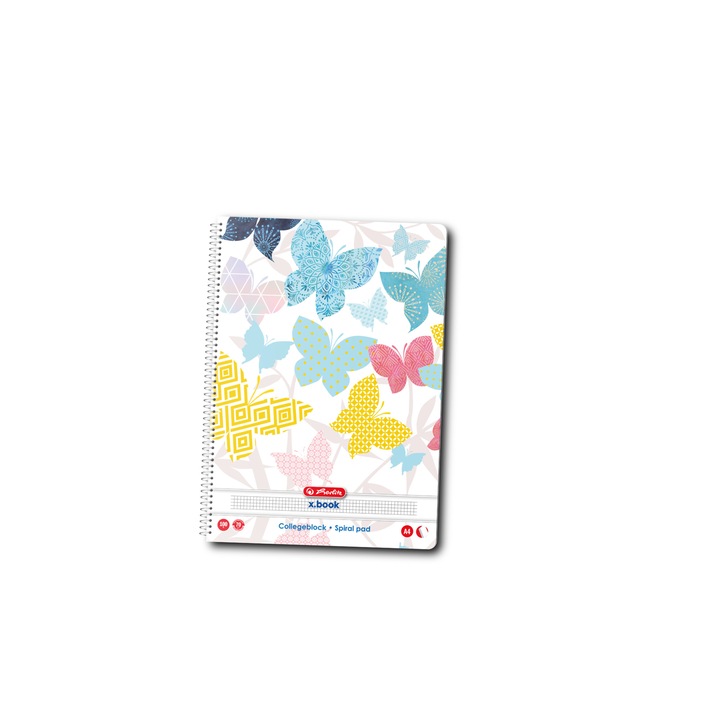 Тетрадка Herlitz, Модел Еnjoy life, A4, 100 Листа, Спирала, Квадрати