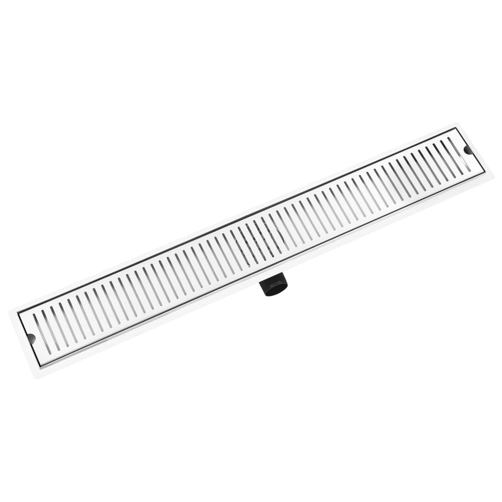 Rigola de dus cu fante, vidaXL, Otel inoxidabil, 93 x 14 cm, Argintiu