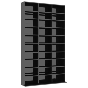 Dulap depozitare CD-uri vidaXL, PAL extralucios, 102 x 16 x 177.5 cm, Negru Dulap depozitare CD-uri vidaXL, PAL extralucios, 102 x 16 x 177.5 cm, Negru