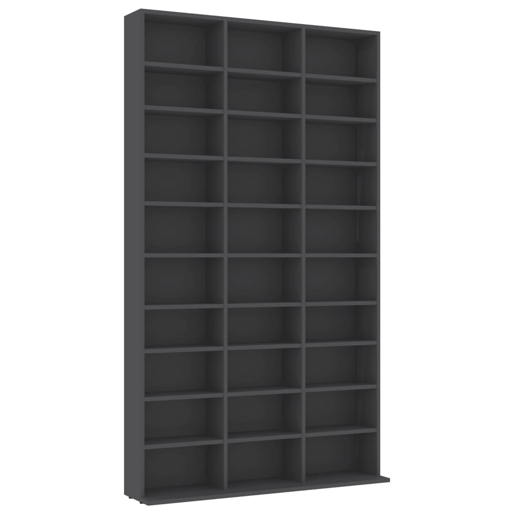 Dulap depozitare CD-uri vidaXL, PAL, 102 x 16 x 177.5 cm, Gri