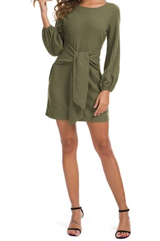 Rochie dama, verde, marimea S, cu funda Rochie dama, verde, marimea S, cu funda