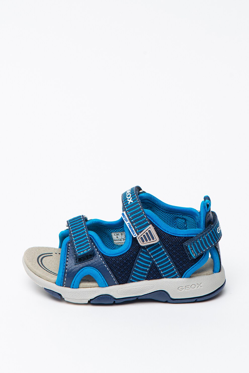 Geox, Sandale cu benzi velcro Multy, Albastru/Alb, 24 EU