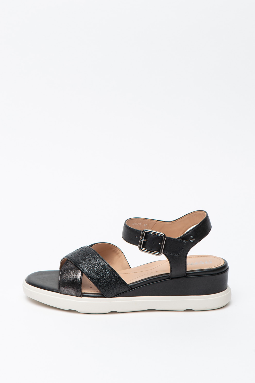 Geox, Sandale din piele, cu talpa wedge Pisa