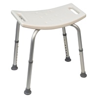 Scaun de baie cu inaltime reglabila, Cadru din aluminiu, Sarcina maxima 120kg, Alb
