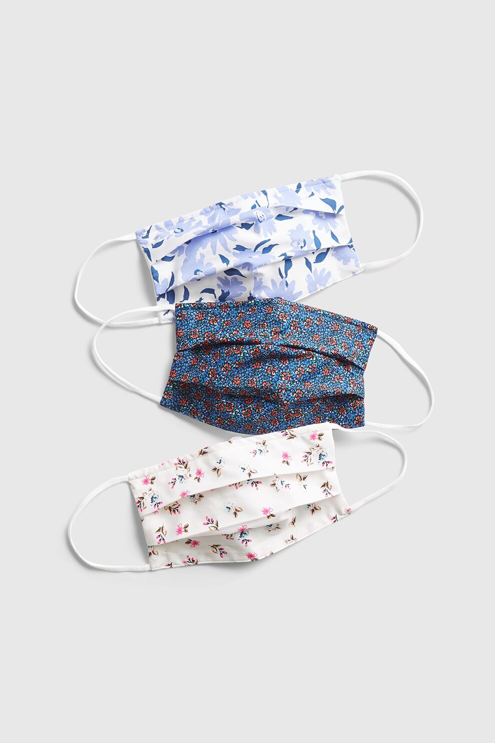 GAP, Set de masti faciale unisex, reutilizabile - 3 piese, Alb/Albastru/Roz