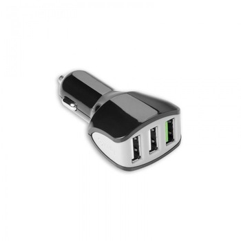 Incarcator Auto Celly, Smart Charge, 3 x USB 4.4 A, Negru Incarcator Auto Celly, Smart Charge, 3 x USB 4.4 A, Negru