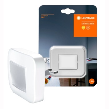 Lampa LED de veghe Ledvance Lunetta Hall, senzor zi-noapte, 0.2W, 3 lm, lumina calda (3000K), 220-240V, Alb Lampa LED de veghe Ledvance Lunetta Hall, senzor zi-noapte, 0.2W, 3 lm, lumina calda (3000K), 220-240V, Alb