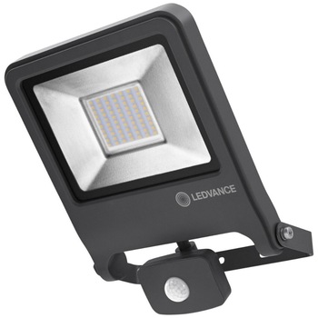 Proiector LED Ledvance Endura, cu senzor lumina/miscare (PIR), 50W, 4500 lm, lumina calda (3000K), IP44, Aluminiu Proiector LED Ledvance Endura, cu senzor lumina/miscare (PIR), 50W, 4500 lm, lumina calda (3000K), IP44, Aluminiu