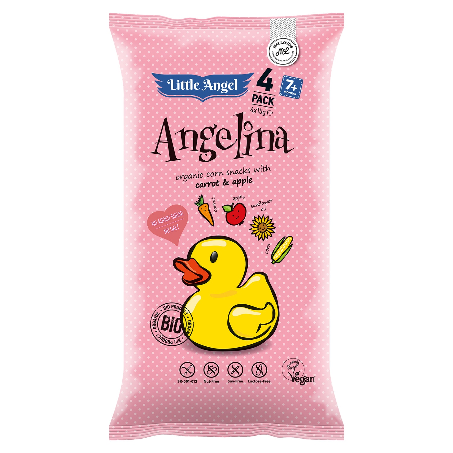 Pufuleti Eco, cu mar si morcov Angelina 4X15g