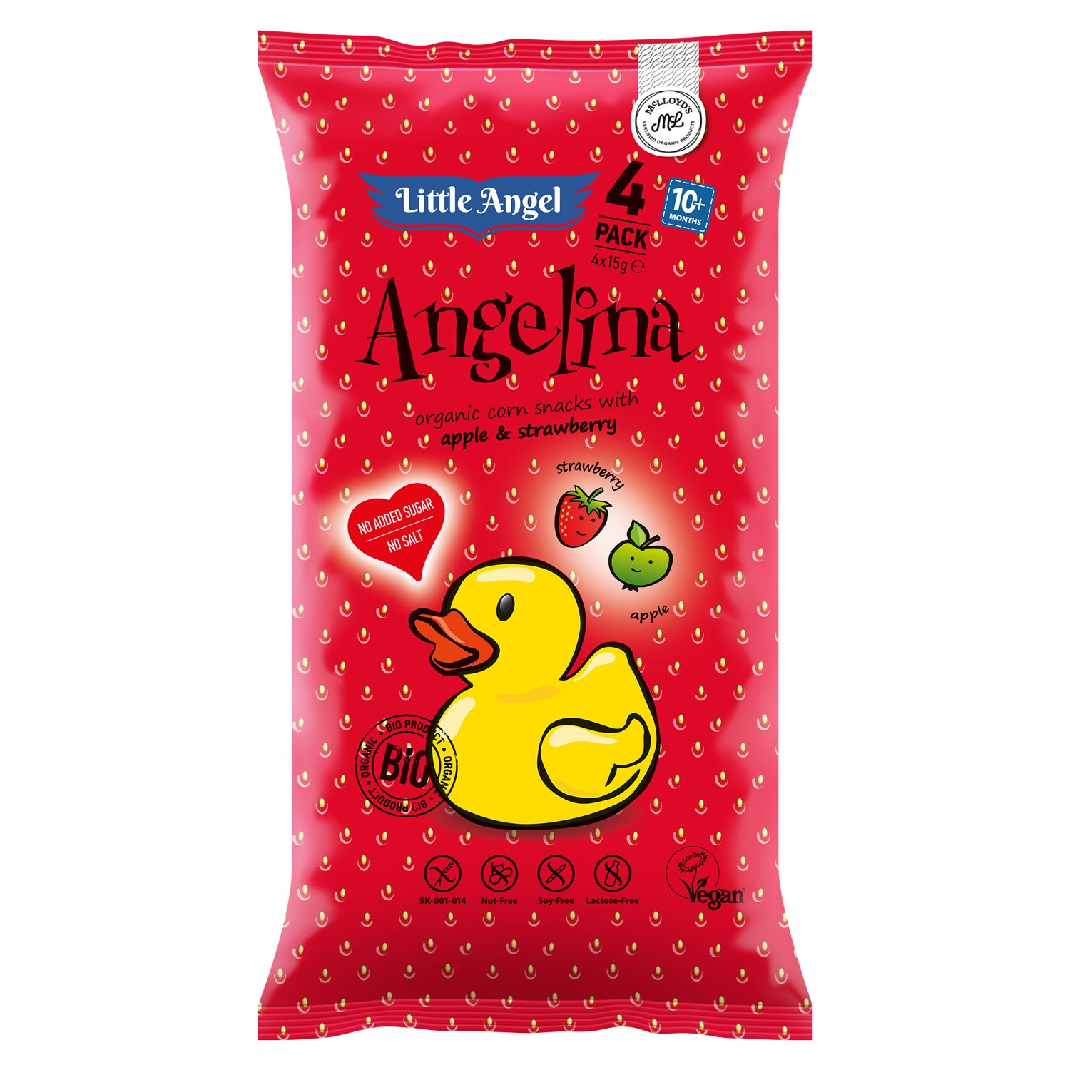 Pufuleti Eco, cu mar si capsuni Angelina 4x15g
