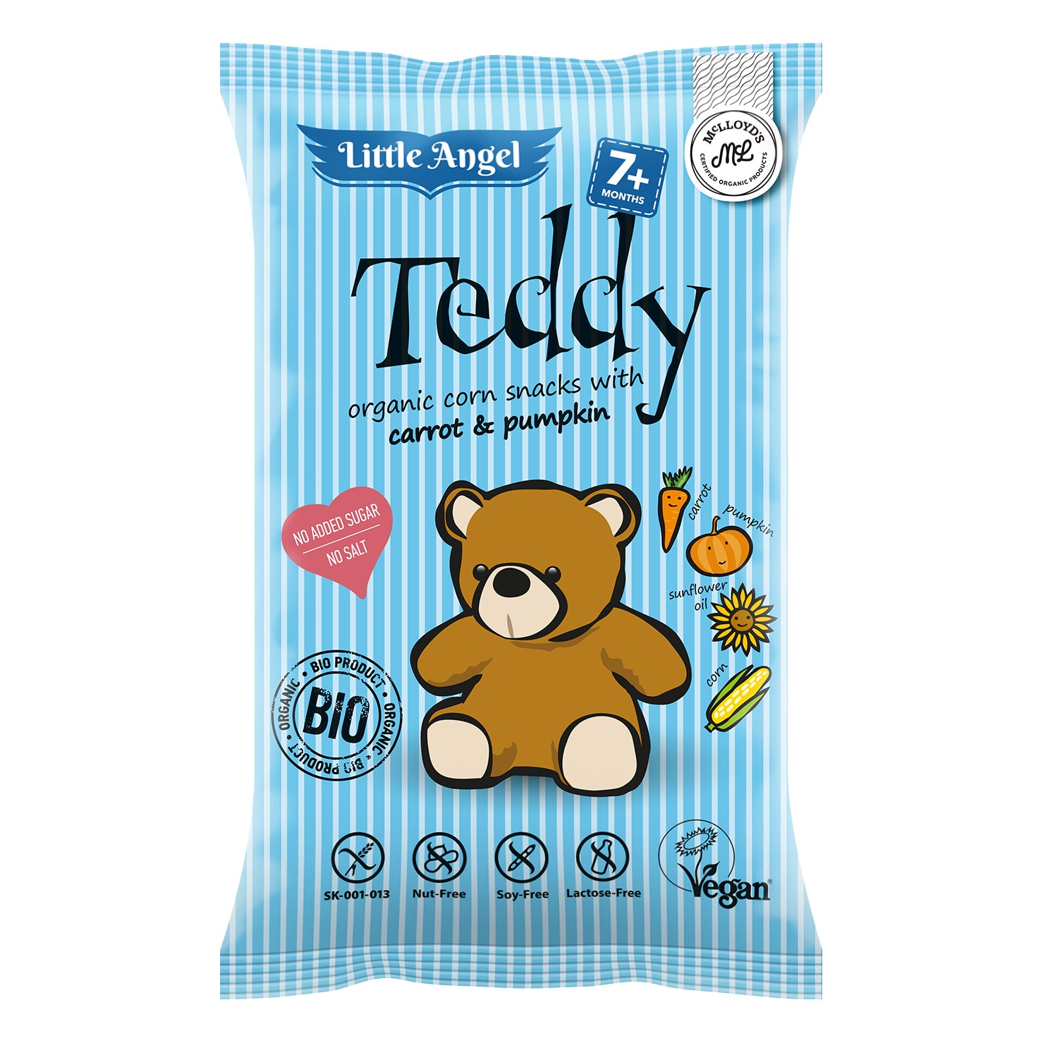 Pufuleti Eco, cu dovleac si morcov Teddy 30g