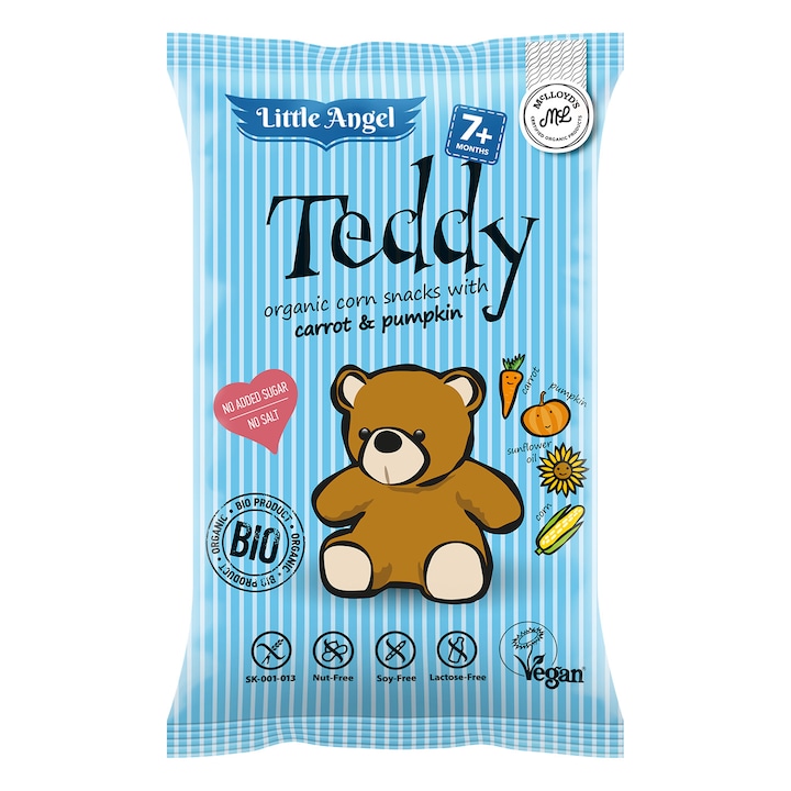 Pufuleti Eco, cu dovleac si morcov Teddy 30g