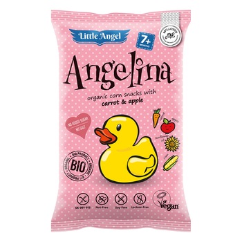 Pufuleti Eco, cu mar si morcov Angelina 30g Pufuleti Eco, cu mar si morcov Angelina 30g