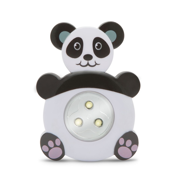 Mercaton® LED éjszakai lámpa gyerekeknek, Panda Bear modell, 3 x AAA elem, 1W, Ø 10 cm