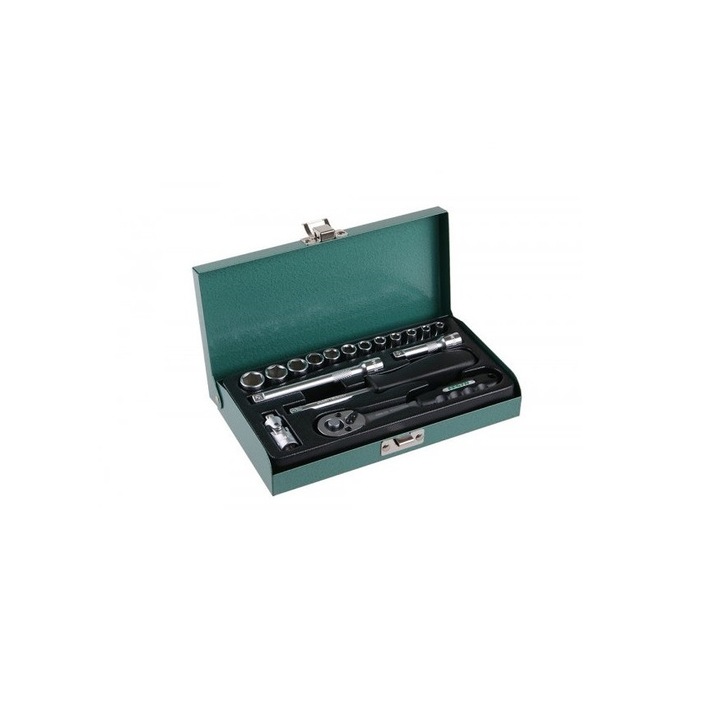 Set chei tubulare cu clichet 1/4" 72 dinti 17 bucati Levior 17211