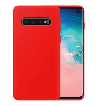 Husa Samsung S10 Plus, 100% silicon lichid hibrid, Rosu Husa Samsung S10 Plus, 100% silicon lichid hibrid, Rosu