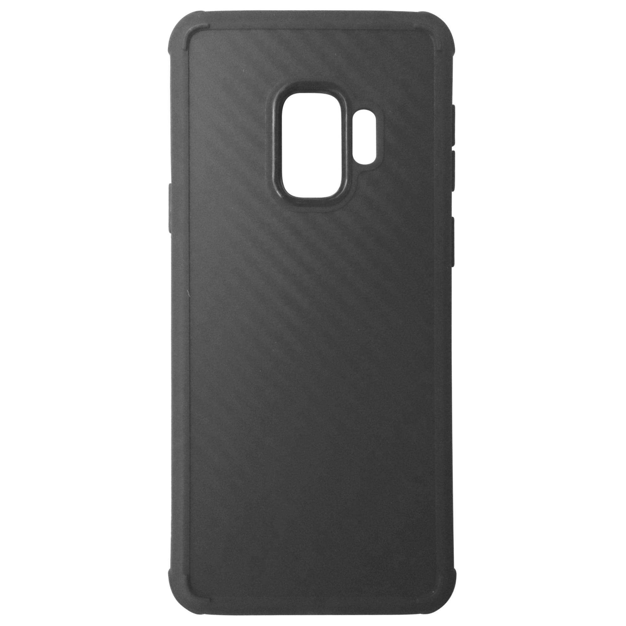 Husa tip capac spate silicon Roar Armor Carbon cu colturi intarite, slim, neagra pentru Samsung Galaxy S9