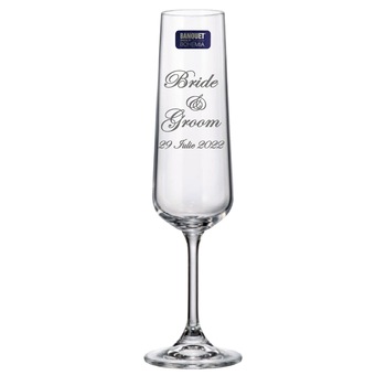 Set 2 Pahare de Sampanie Miri Personalizate cu Nume si Data Set 2 Pahare de Sampanie Miri Personalizate cu Nume si Data