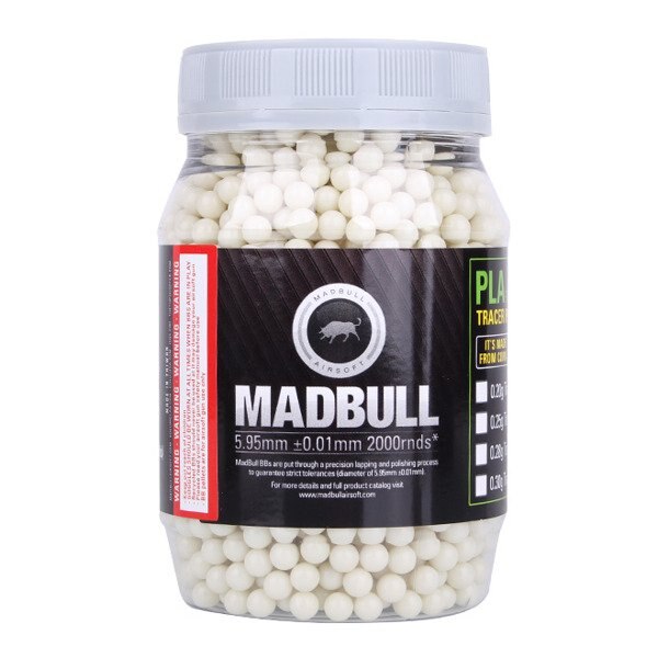 Bile Airsoft MadBull Alien Green Tracer 0.25g 2000buc