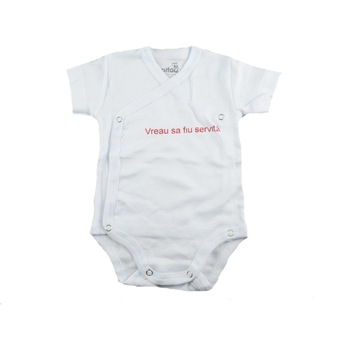 Body cu maneca scurta pentru fete Pifou Model 10 MS M10-MS2, Alb, 50 Body cu maneca scurta pentru fete Pifou Model 10 MS M10-MS2, Alb, 50