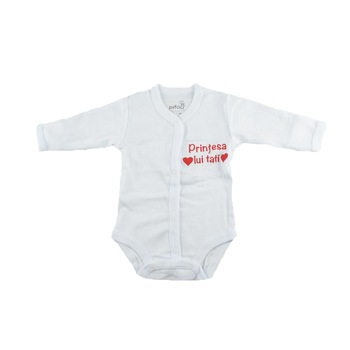 Body cu maneca lunga pentru fete Pifou Model 11 M11A-3, Alb, 46-50 cm Body cu maneca lunga pentru fete Pifou Model 11 M11A-3, Alb, 46-50 cm