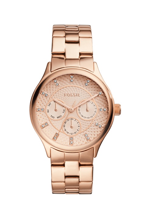 Fossil, Иноксов часовник с кристали, Rose Gold