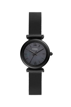 Fossil, Ceas analog cu bratara cu model plasa, Negru Fossil, Ceas analog cu bratara cu model plasa, Negru